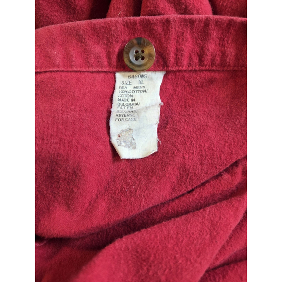 Woolrich Men's Red Chamois Flannel Shirt Vintage, XLarge, Button-Up, Cotton - Picture 6 of 6